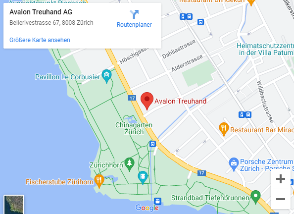 Avalon Treuhand Anfahrtsplan